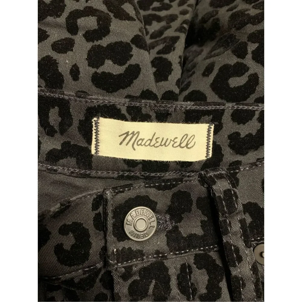 Madewell, 9” Mid-Rise Skinny Pants/Jeans, Flocked Leopard, Size 27, UGC - Picture 5 of 12